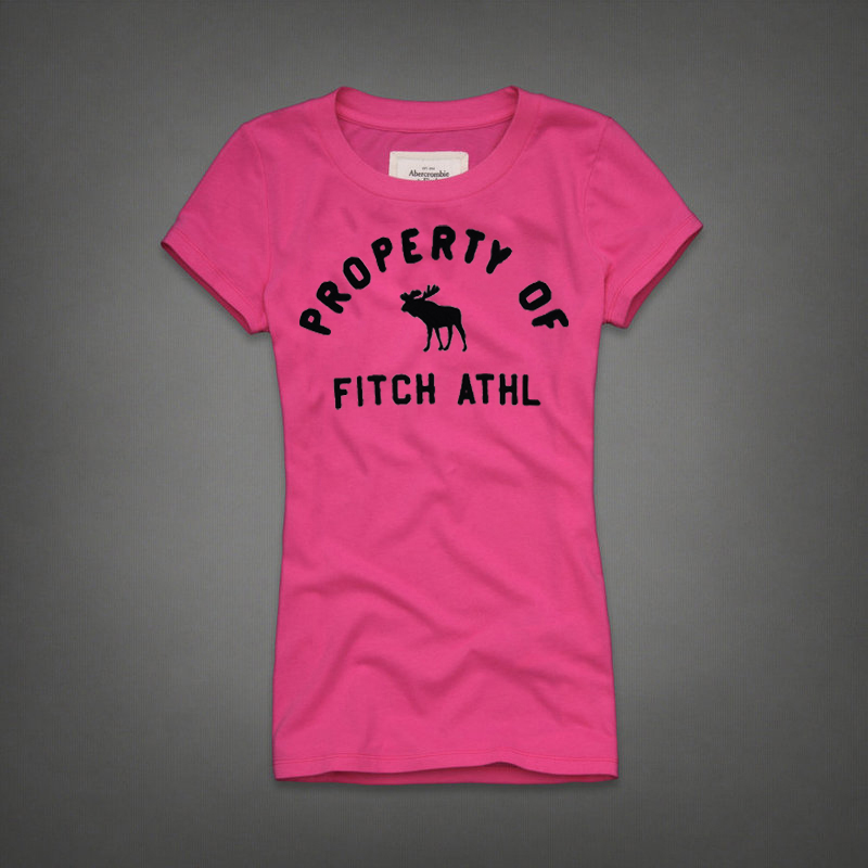 Abercrombie Fitch Mujeres De Cuello Redondo Corto Remera AF8283
